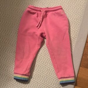 Joules Pink Joggers with Rainbow Cuffs